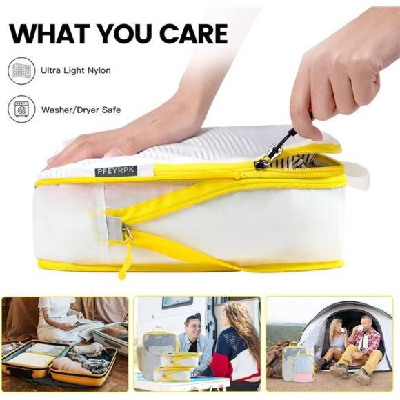 Premium Compression Packing Cubes with See Through Mesh for Suitcases - Picture 2 of 8